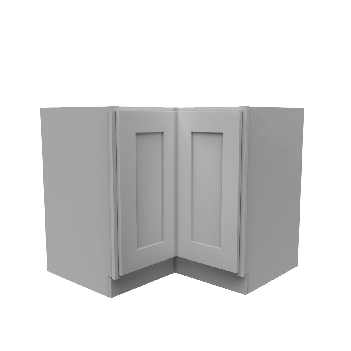 Luxor Misty Grey - 36"W x 32.5"H x 24"D | Square Corner Base Cabinet, Lazy Susan, Handicap