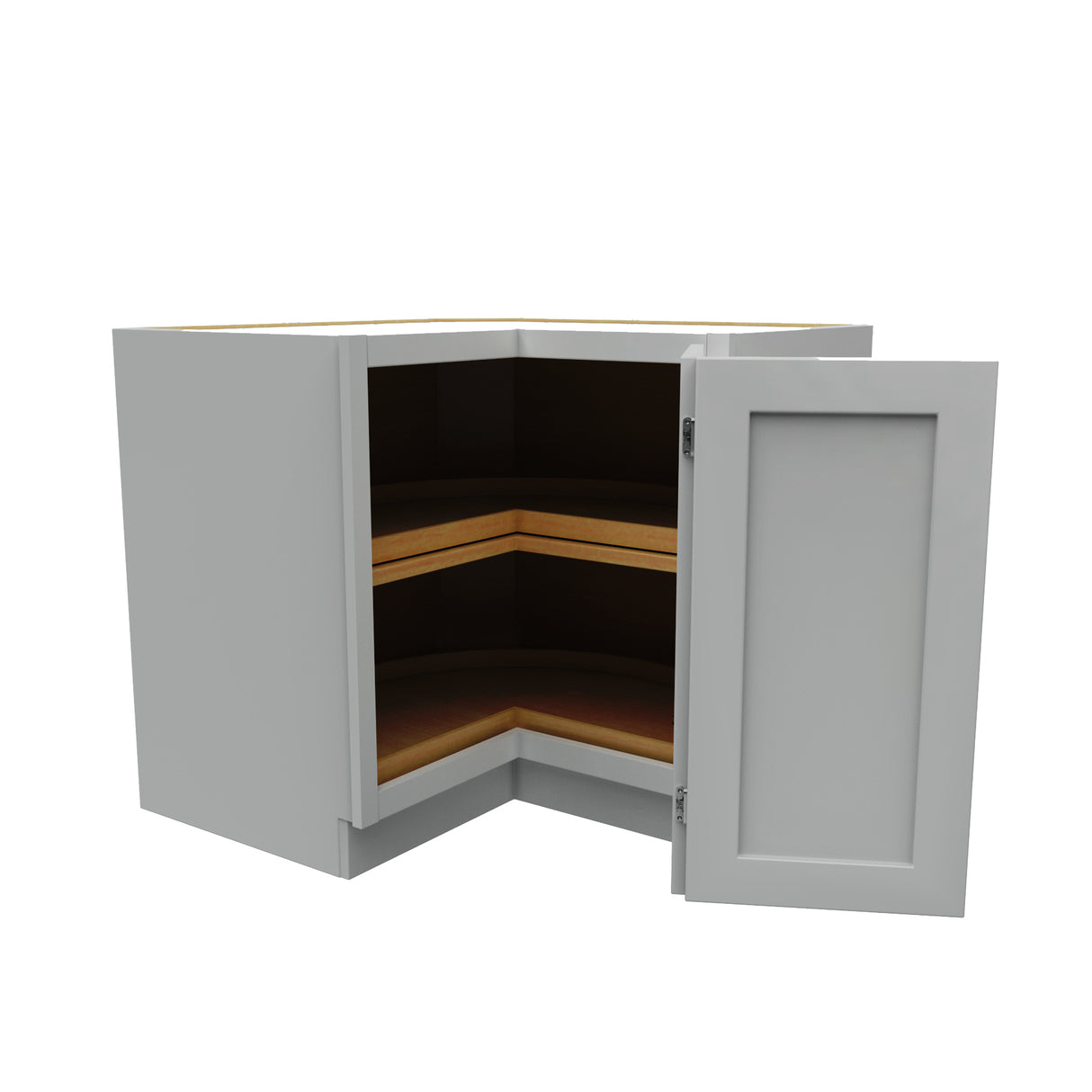 Luxor Misty Grey - 36"W x 32.5"H x 24"D | Square Corner Base Cabinet, Lazy Susan, Handicap