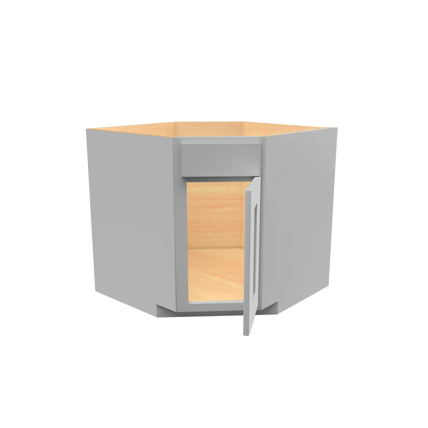 Luxor Misty Grey - Diagonal Corner Sink Base Cabinet | 36"W x 34"H x 24"D
