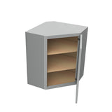 Luxor Misty Grey - Corner Wall Cabinet | 24"W x 30"H x 12"D