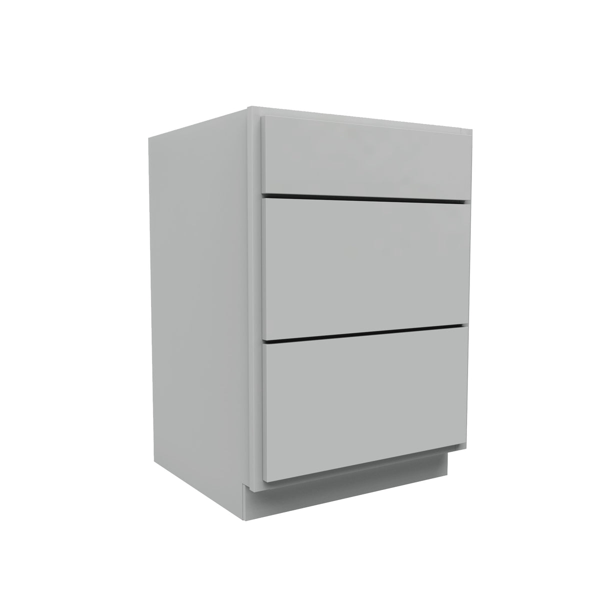 Luxor Misty Grey - 3 Drawer Base Cabinet | 24"W x 34.5"H x 24"D