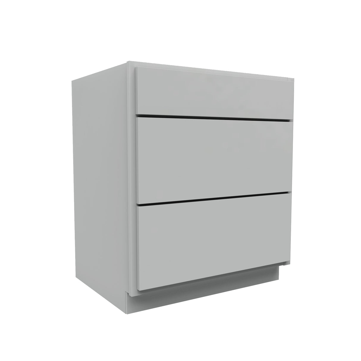 Luxor Misty Grey - 3 Drawer Base Cabinet | 30"W x 34.5"H x 24"D