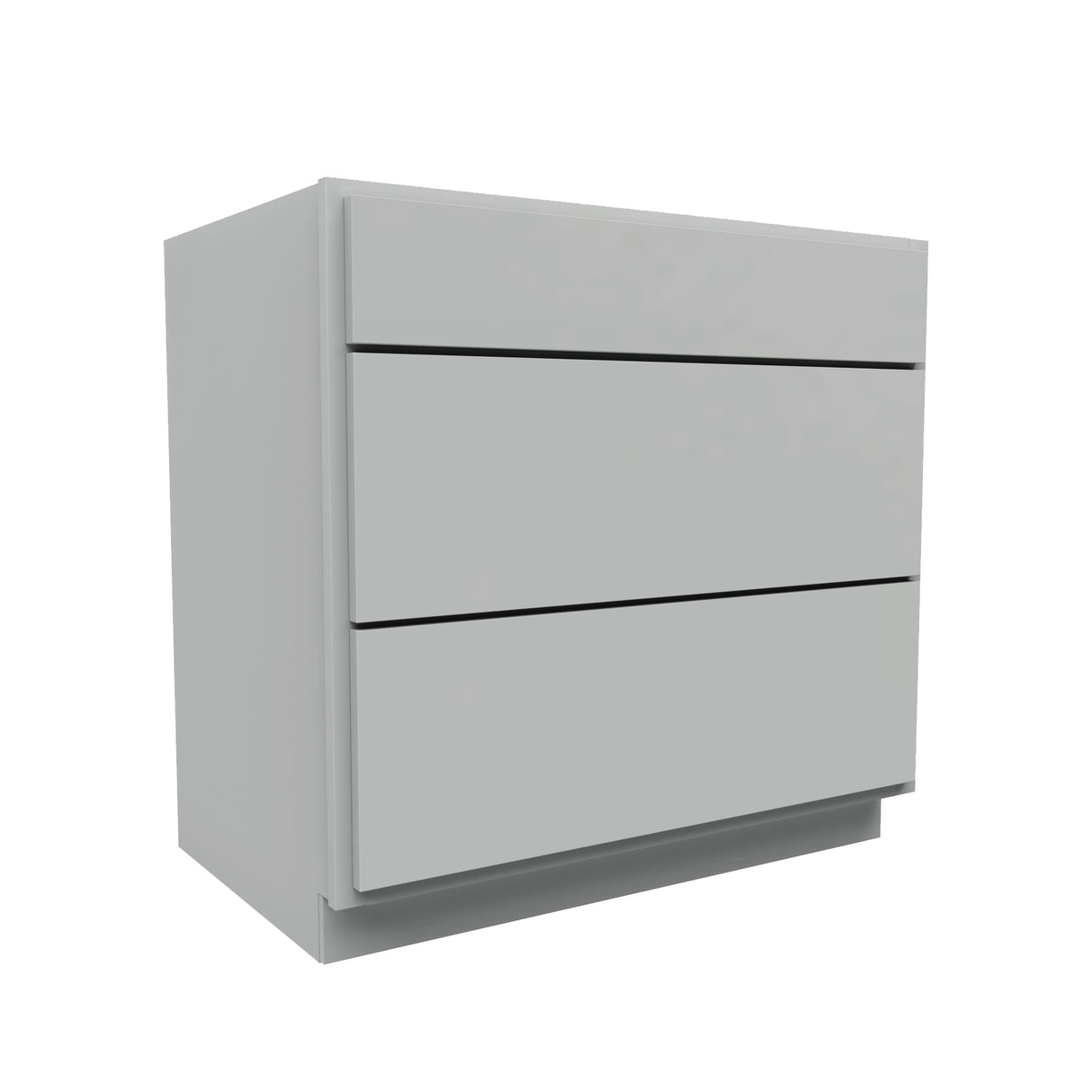 Luxor Misty Grey - 3 Drawer Base Cabinet | 36"W x 34.5"H x 24"D