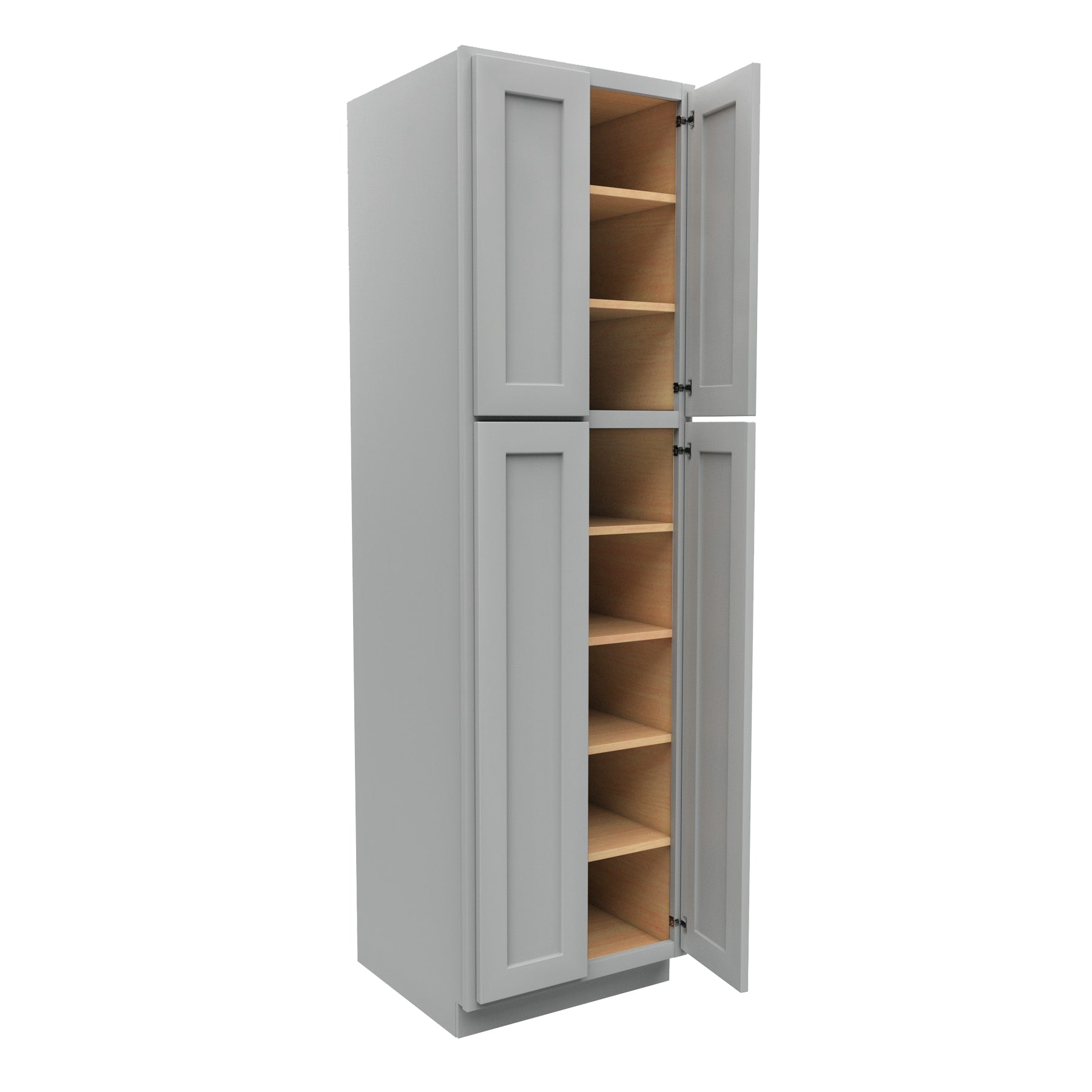 Luxor Misty Grey - Double Door Utility Cabinet | 24"W x 84"H x 24"D