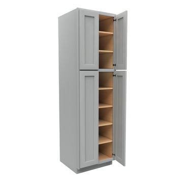 Luxor Misty Grey - Double Door Utility Cabinet | 24"W x 84"H x 24"D