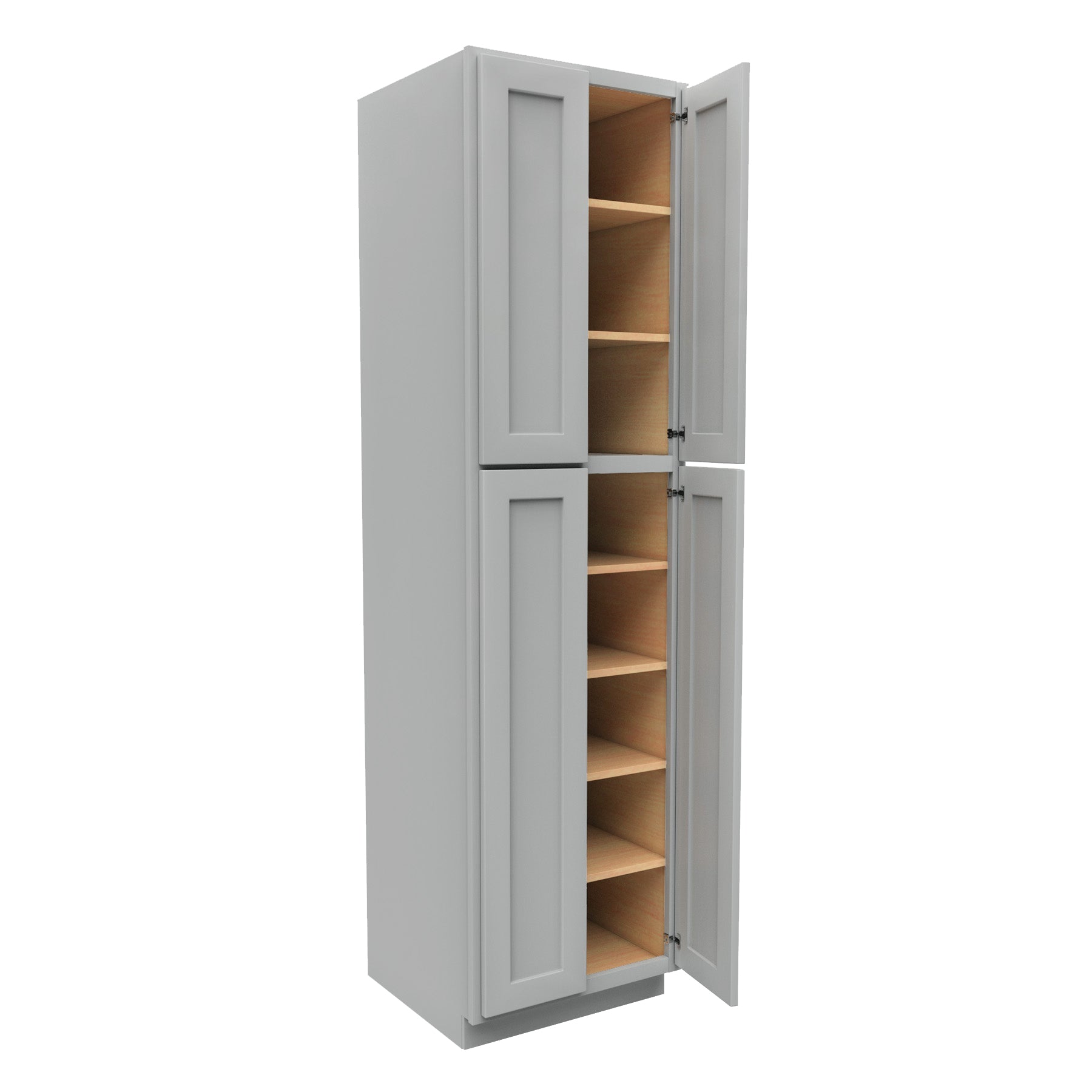 Luxor Misty Grey - Double Door Utility Cabinet | 24"W x 90"H x 24"D