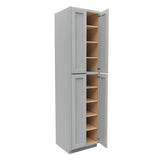 Luxor Misty Grey - Double Door Utility Cabinet | 24"W x 96"H x 24"D