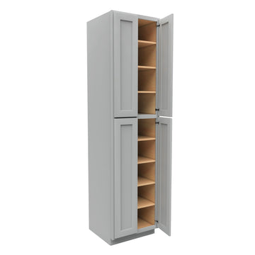 Luxor Misty Grey - Double Door Utility Cabinet | 24"W x 96"H x 24"D