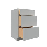 Luxor Misty Grey - 3 Drawer Vanity Cabinet | 21"W x 34.5"H x 21"D