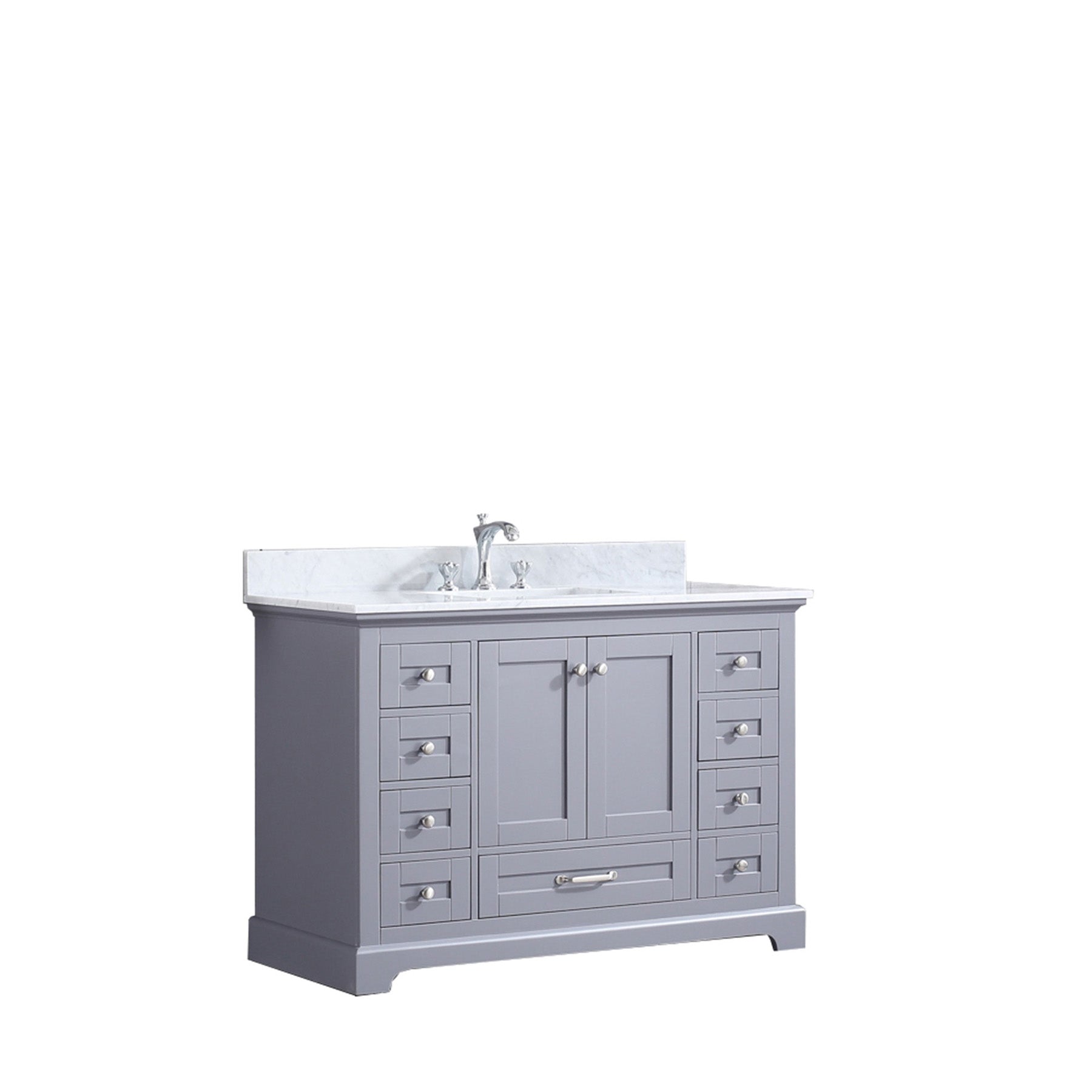 dukes-48-in-dark-grey-bath-vanity-with-carrara-white-marble-sink-top