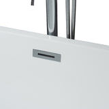 Vinter 63 In. Rectangular Acrylic Freestanding Soaking Bathtub in Glossy White With Chrome Drain