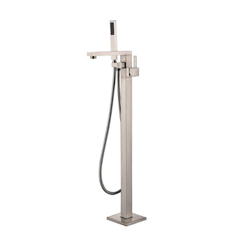 Mare Free Standing Bathtub Filler/Faucet w/ Handheld Showerwand - Brushed Nickel