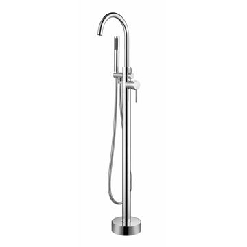 Lago Free Standing Bathtub Filler/Faucet w/ Handheld Showerwand - Chrome