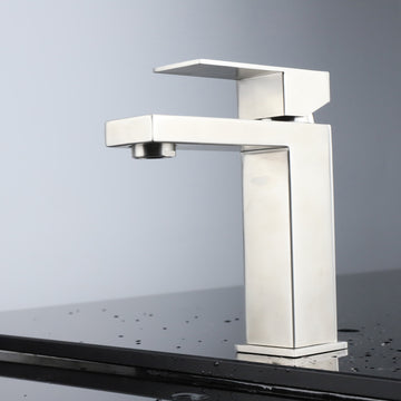 Monte Stainless Steel Single Hole Bathroom Faucet - Satin Nickel