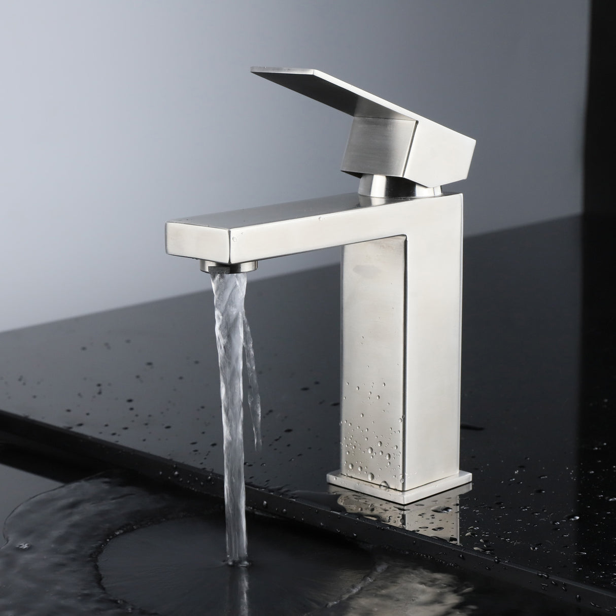 Monte Stainless Steel Single Hole Bathroom Faucet - Satin Nickel