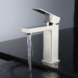 Monte Stainless Steel Single Hole Bathroom Faucet - Satin Nickel