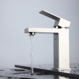 Monte Stainless Steel Single Hole Bathroom Faucet - Satin Nickel