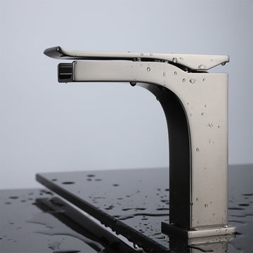 Balzani Brass Single-Handle Single Hole Waterfall Bathroom Sink Faucet in Gun Metal Finish