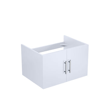 Geneva 30 In. Glossy White Floating Single Bathroom Vanity Cabinet Without Top
