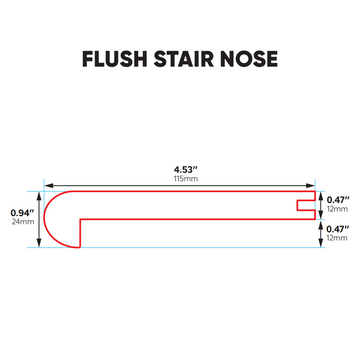 Comfort Heights Water Resistance Flush Stair Nose in Baywood Place - 94 Inch