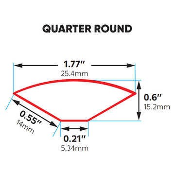 Indoor Delight Water Resistance Quarter Round in Castle Forge - 94 Inch