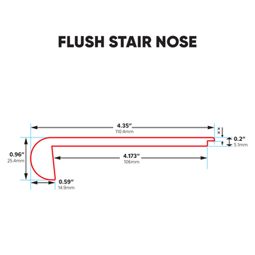 Indoor Delight Water Resistance Flush Stair Nose in Shoreline Décor - 94 Inch