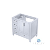 Jacques 36" White Vanity Cabinet Only - Right Version