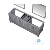 Jacques 80" Distressed Grey Double Vanity, no Top and 30" Mirrors
