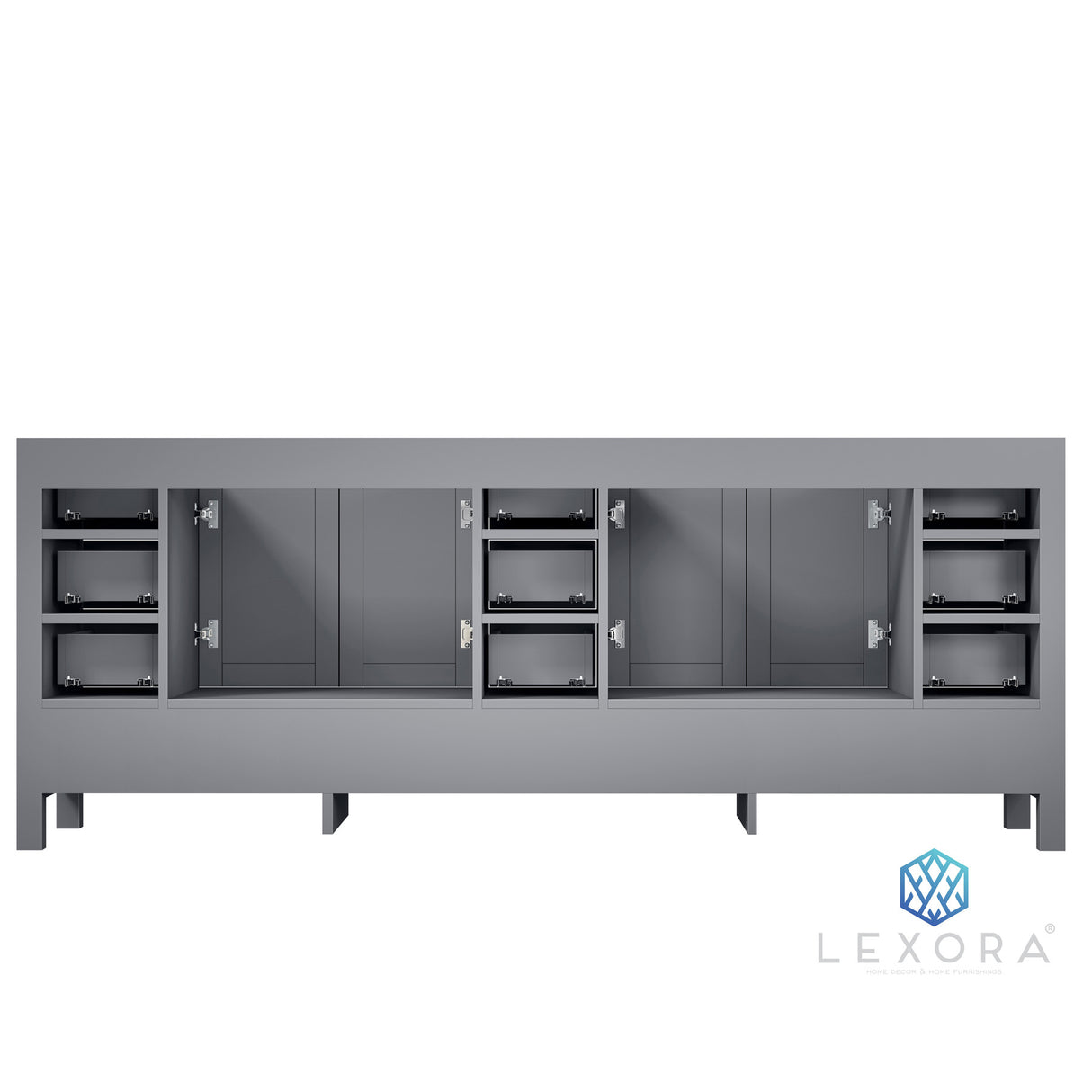 Jacques 84" Distressed Grey Vanity Cabinet Only
