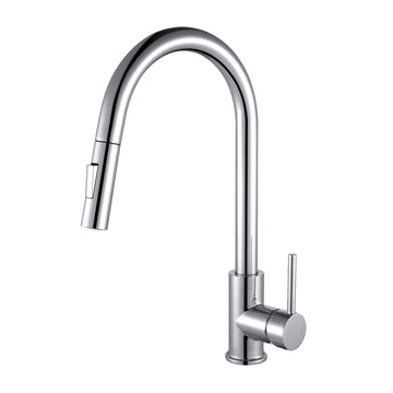Olivi Brass Kitchen Faucet w/ Pull Down Sprayer - Chrome