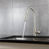 Olivi Brass Kitchen Faucet w/ Pull Out Sprayer - Brushed Nickel