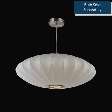 22" Polymer Resin Pendant Lamp - White - Brush Nickel - Requires One (1) 60W Fluorescent Bulb (Not Included)