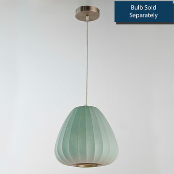 11" Polymer Resin Pendant Lamp - Blue - Brush Nickel - Requires One (1) 60W Fluorescent Bulb (Not Included)