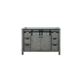 Marsyas 48" Ash Grey Single Vanity, White Quartz Top, White Square Sink and 44" Mirror w/ Faucet