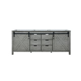 Marsyas 80" Ash Grey Double Vanity Ash Grey, White Quartz Top, White Square Sinks and 30" Mirrors w/ Faucets