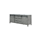 Marsyas 80" Ash Grey Double Vanity Ash Grey, White Quartz Top, White Square Sinks and 30" Mirrors w/ Faucets