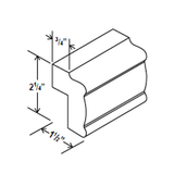 Light Rail Moulding - 96"W x 2 1/4"H x 1 1/2"D - Grey Shaker Cabinet