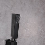 Monte Celo Set, 8" Square Rain Shower and Handheld, Matte Black