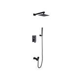 Monte Celo Set, 8" Square Rain Shower and Handheld, Matte Black