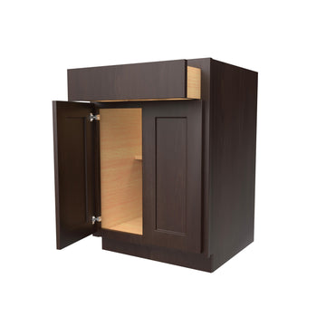 Luxor Espresso - Double Door Base Cabinet | 24"W x 34.5"H x 24"D