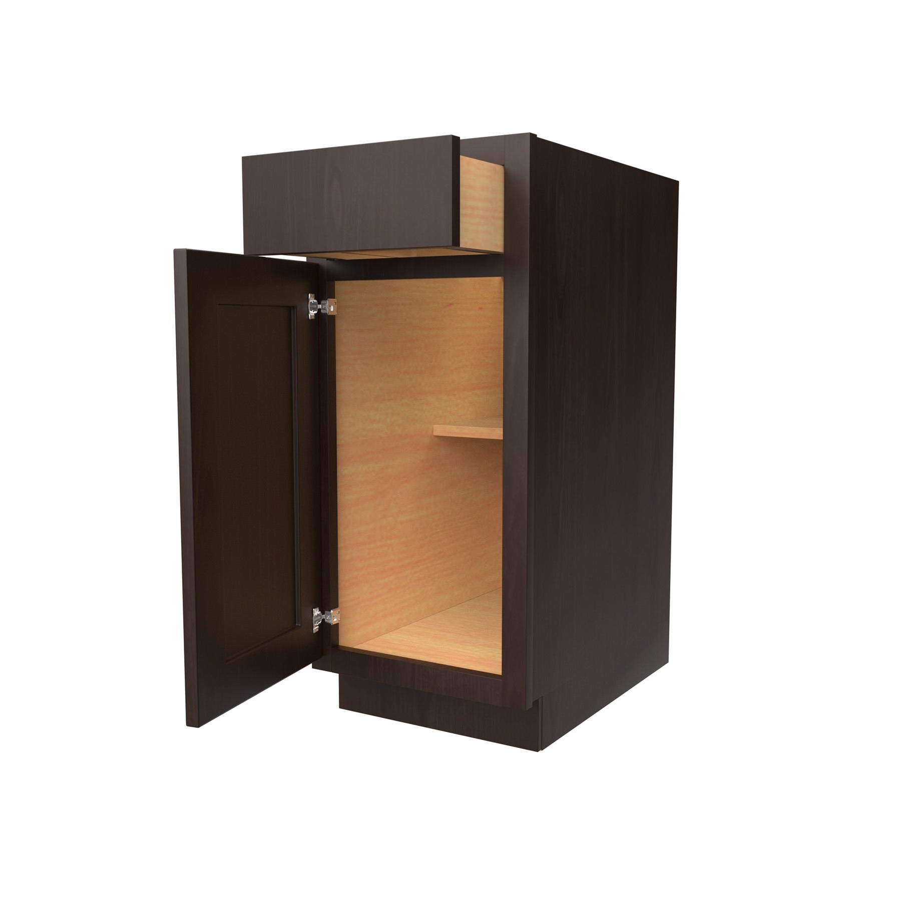 Luxor Espresso - Single Door Base Cabinet | 15"W x 34.5"H x 24"D
