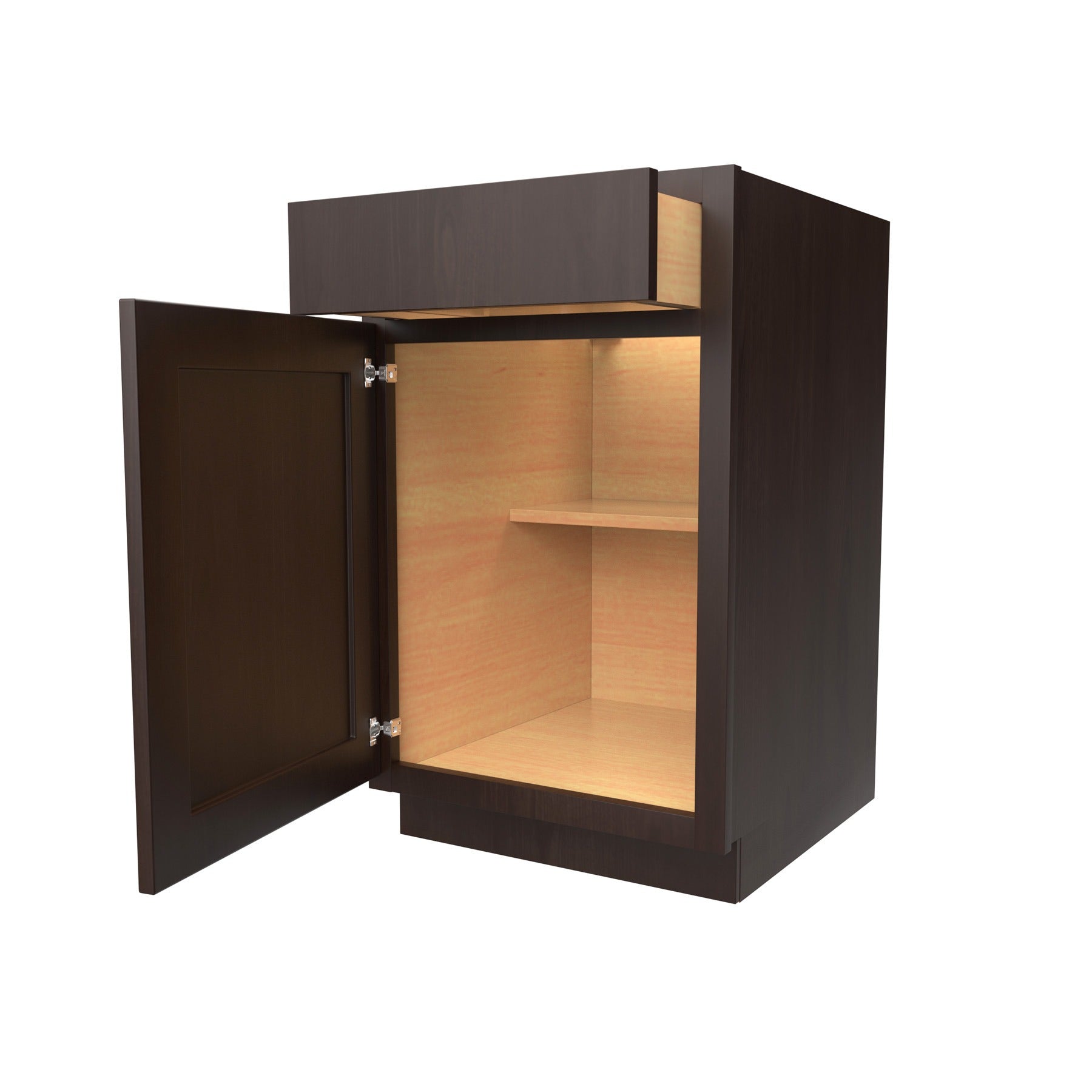 Luxor Espresso - Single Door Base Cabinet | 21"W x 34.5"H x 24"D