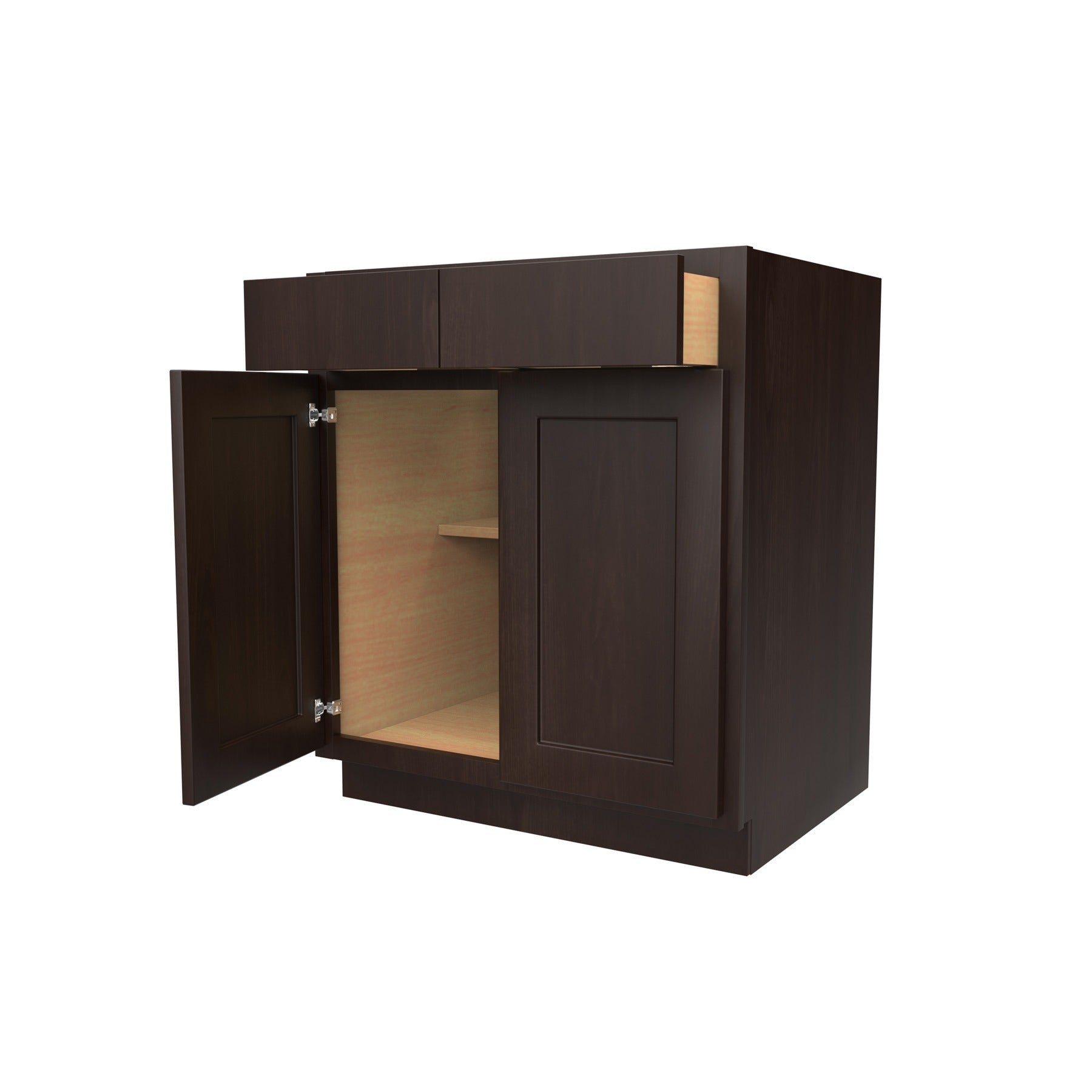 Luxor Espresso - Double Door Base Cabinet | 30"W x 34.5"H x 24"D