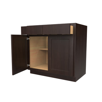 Luxor Espresso - Double Door Base Cabinet | 36"W x 34.5"H x 24"D