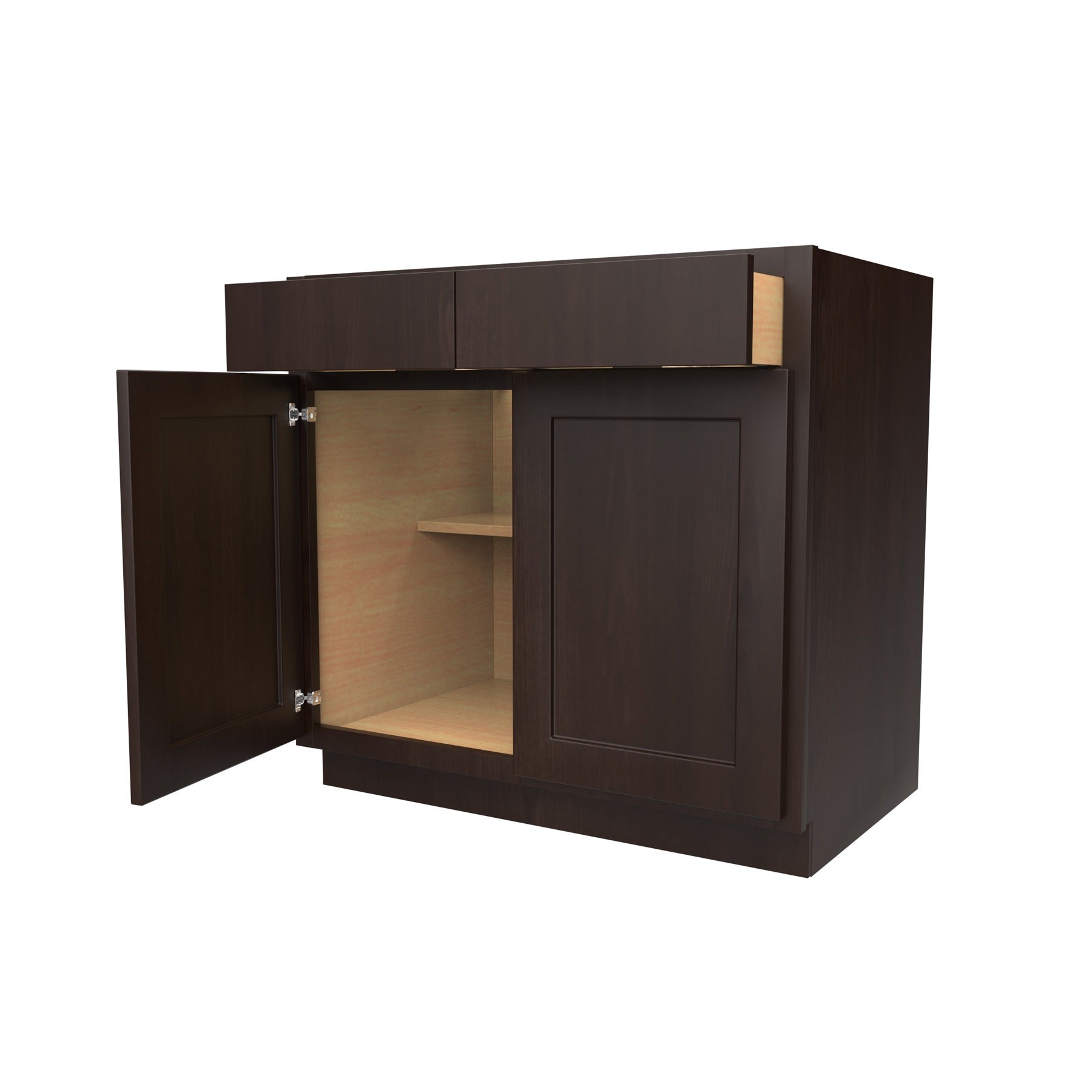 RTA Luxor Espresso - Double Door Base Cabinet | 36"W x 34.5"H x 24"D