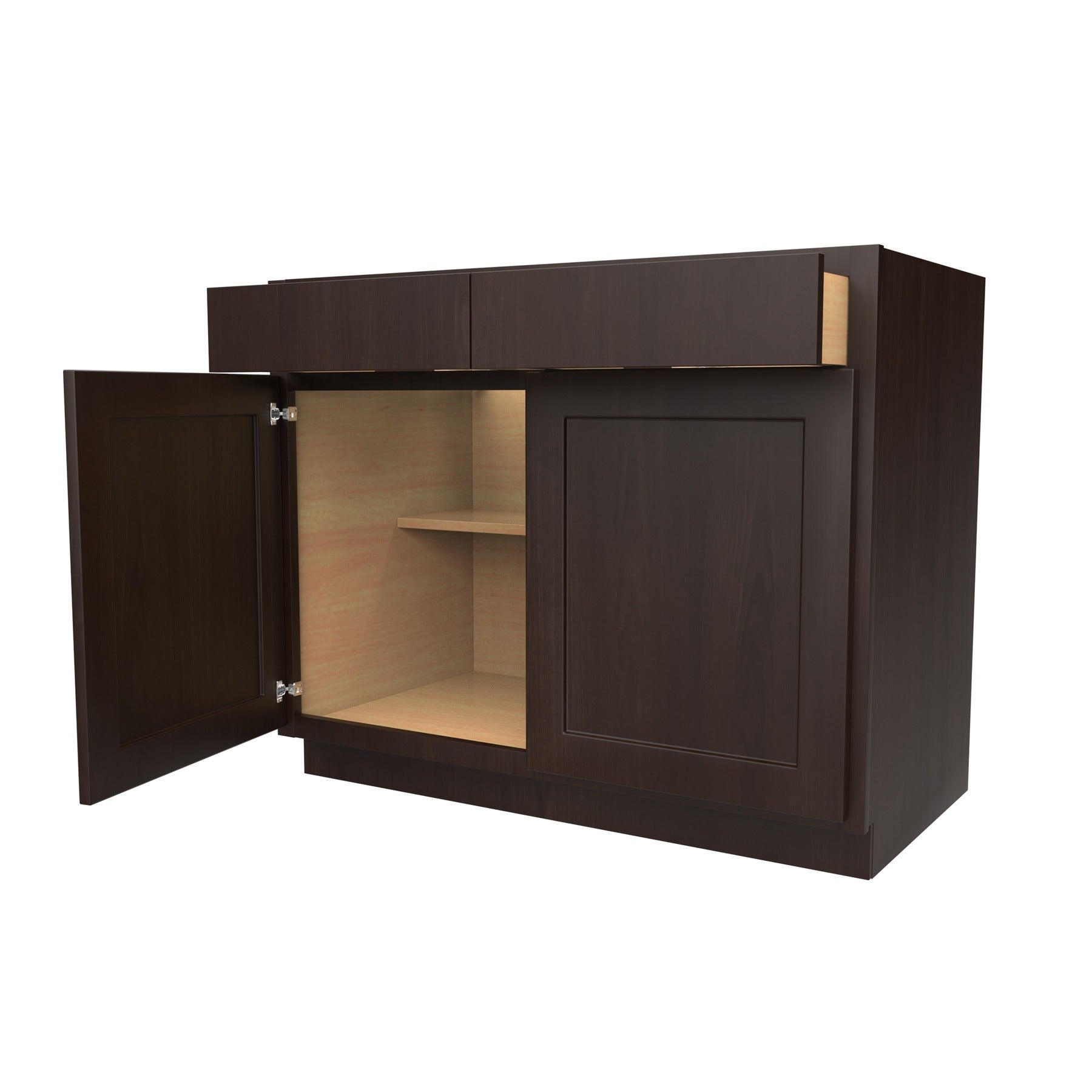 Luxor Espresso - Double Door Base Cabinet | 42"W x 34.5"H x 24"D