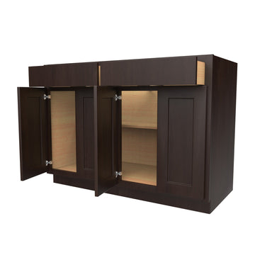 RTA Luxor Espresso - 2 Drawer 4 Door Base Cabinet | 48