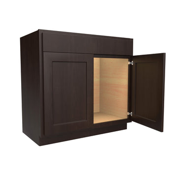 RTA Luxor Espresso - 42"W x 32.5"H | Vanity Base Cabinet, Right-Side Drawers