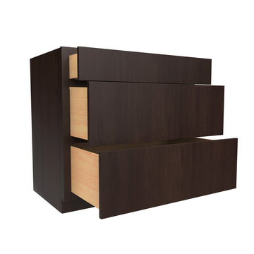 3 Drawer Base Cabinet | 36"W x 34.5"H x 24"D | RTA Luxor Espresso