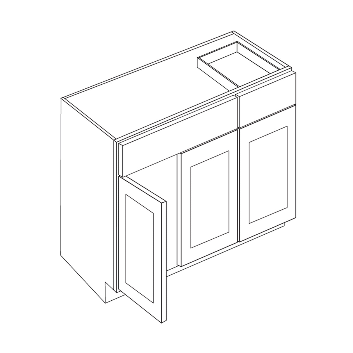 Luxor Espresso - 3 Door Base Vanity Cabinet | 36"W x 34.5"H x 21"D